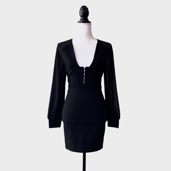 REVOLVE BY THE WAY BLACK LONG SLEEVES CORSET MINI DRESS - Picture 15 of 16